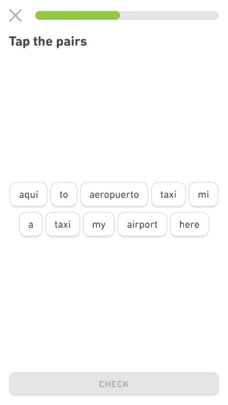 Matching on Duolingo