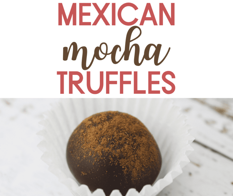 Easy Mexican Mocha Truffles - made with ingredients you have on hand. Dark chocolate, cinnamon, vanilla and rich creamy coffee for easy ganache. Perfect dessert for Christmas, holidays, the dessert table at a party or shower. Quick, simple 5 ingredient chocolate ganache silky filling. Cocoa and coffee taste delicious! #mexicanmocha #truffledesserteasy #howtomaketruffles #basictrufflerecipe #chocolatecinnamon #mochadessertseasy #easytruffles