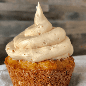 banana bread muffin cupcake peanut butter buttercream frosting
