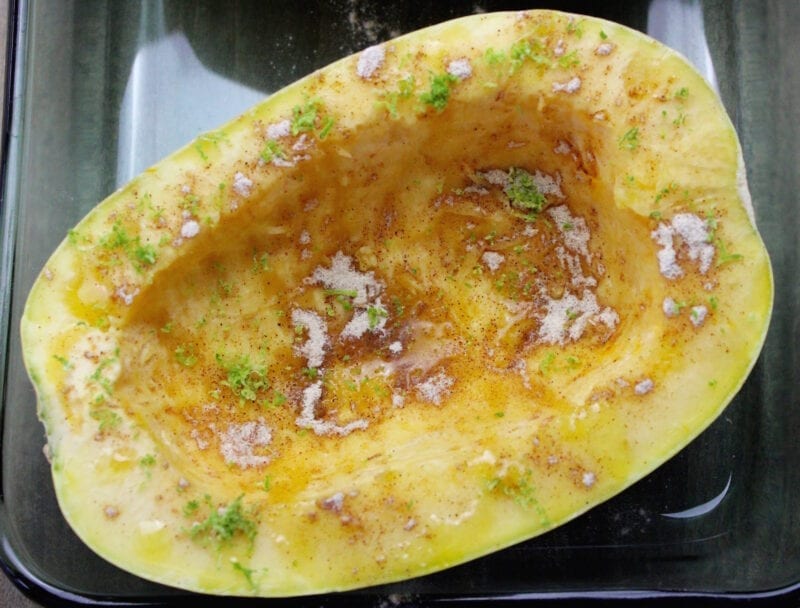 southwest spaghetti squash recipe easy quick kitchen cooking dinner vegetable side dish vegetarian vegan spicy taco olive oil cumin